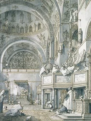 Der Chor singt in der Markusbasilika, Venedig, 1766